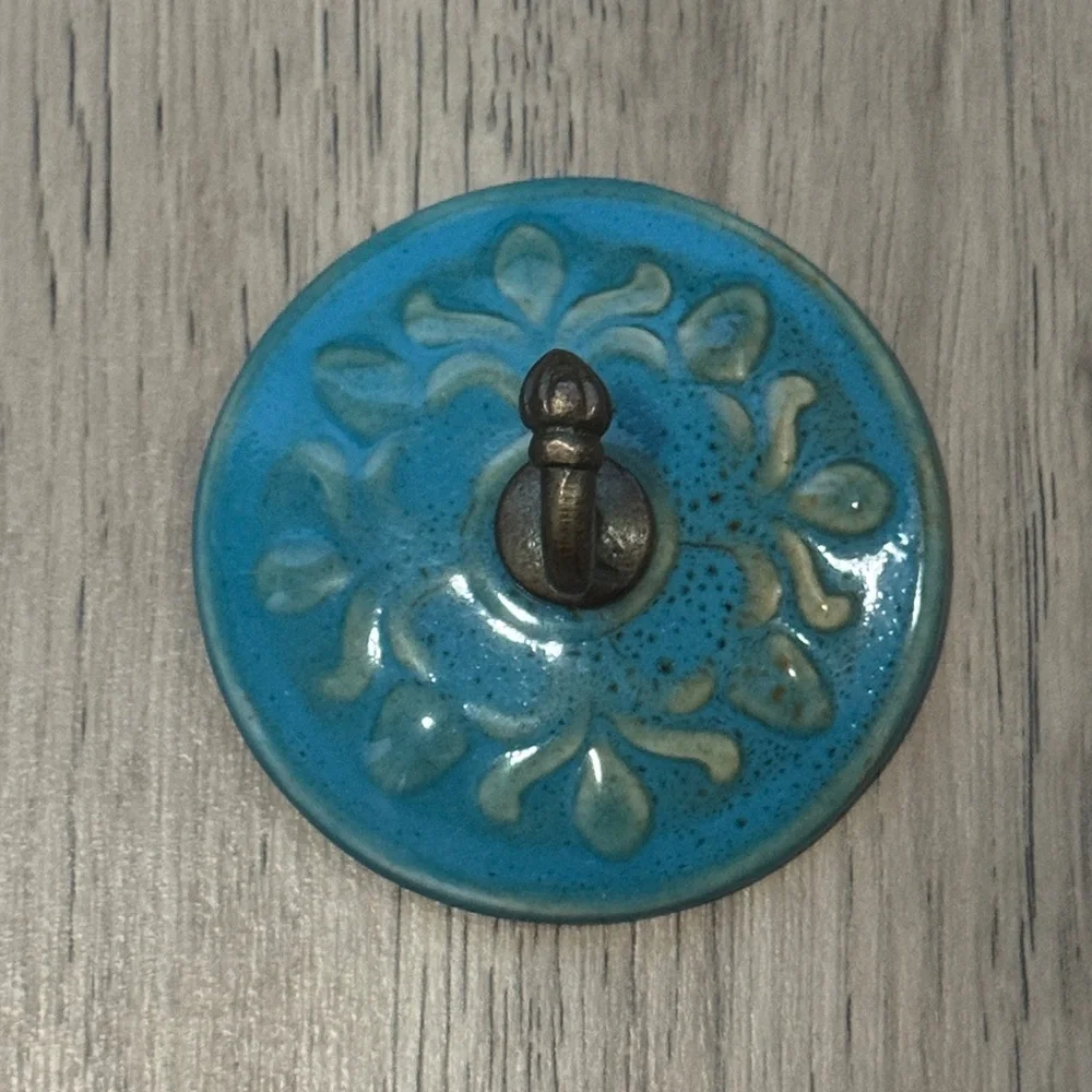 Ceramic Craft Turquoise Ceramic Wall Towel Hook